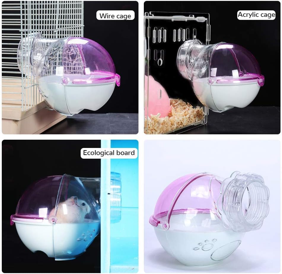 Hamster Bathroom Small Animal Sand Bath Container Removable Iron Wire - Pink - image 4