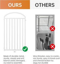 4 Panles Full Matel Freestanding Dog Gates with Door, 96"Extra Wide 36"Tall Free Standing Dog Pet Gate for Indoor & Outdoor. Foldable Pet Fences for Doorways, House, Stairs, Porch, Deck, Yard