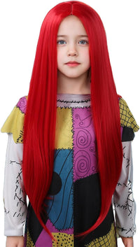 MUPUL kids long black braided wig with bangs for Halloween costumes - view 7