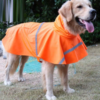 Adjustable Large Dog Raincoat with Strip Reflective - Orange / M - image 4