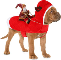 Santa Dog Costume, Dog Christmas Outfit, Riding Pet Costume - RedBrown Santa Claus / S(Neck:10.2-11.8" Chest:13-18.5")