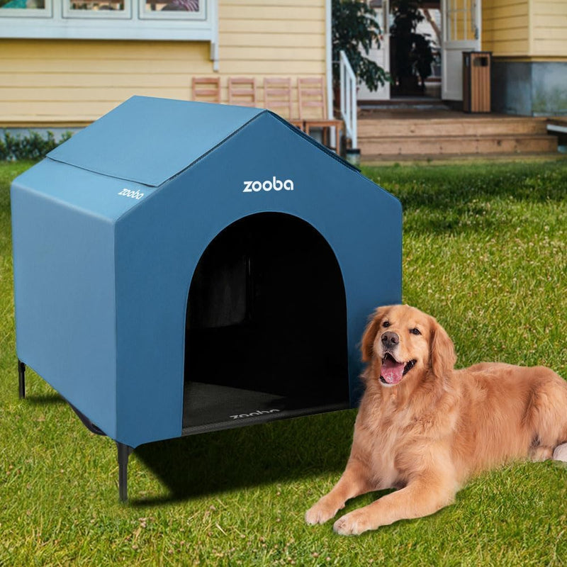 Zooba 42” Outdoor Dog House for Large Breeds - X-Large: 42inch / Blue