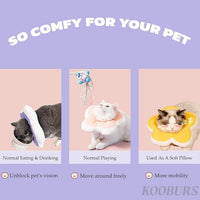 Cat Cone Collar Soft, Adjustable Kitten Cone After Surgery, Waterproof Recovery E Collar for Pet to Stop Licking(Purple Flower, Small)