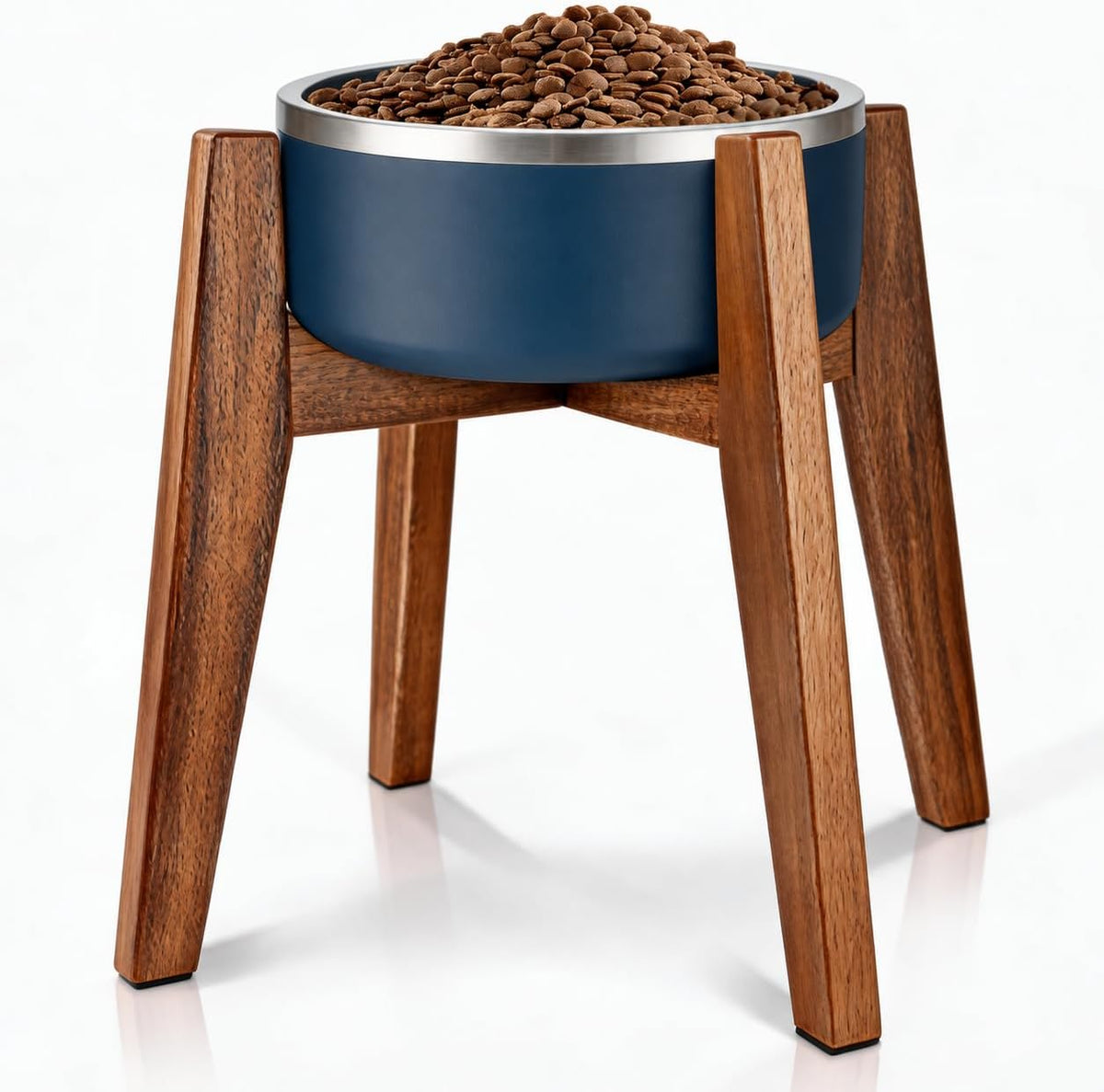 Raised Wooden Dog Bowl Stand for Large Dogs, Fits 9 Inch Bowls – Essentials for Dogs - Large - 1 Pack