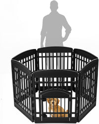 IRIS USA 4-Panel Dog Playpen, Pet Enclosure - 6 Panel - 34" H / Black - image 2