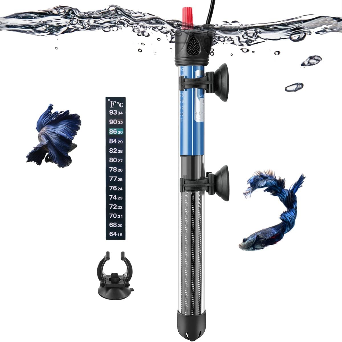 Hitop 25W/50W/100W/300W Adjustable Aquarium Heater - 300W