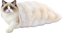 4 in 1 Self Warming Burrow Cat Bed Hideway Sleeping Cuddle Cave – Essentials for Cats - Style- Cream
