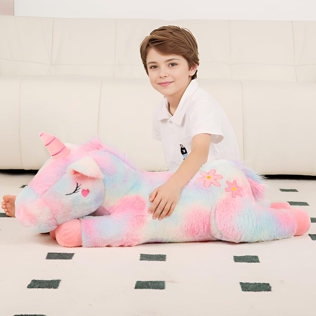 32inch Cute Giant Pink Unicorn Plush, Jumbo Soft Body Pillow Pet - 32 Inch Rainbow Unicorn / 32 inch - image 2