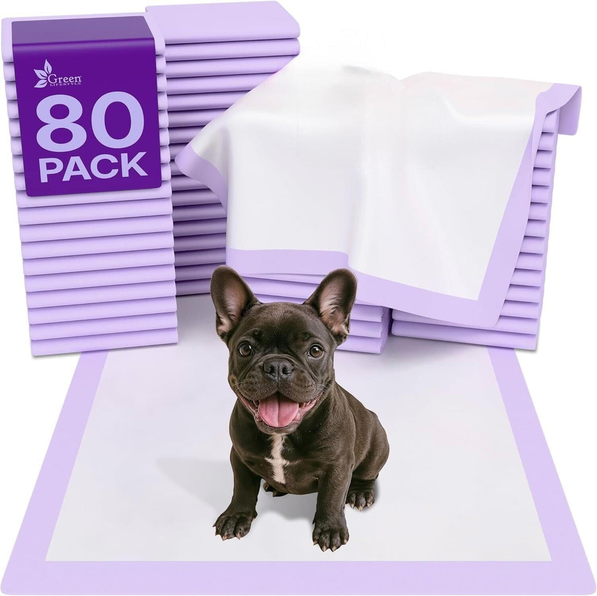 4 Pack Washable Pee Pads for Dogs 34"x36" - Purple / 80 Pack - 22x22