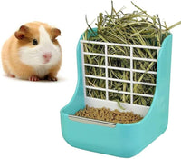Rabbit Supplies with Bowl & Hay Feeder - Blue