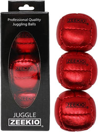 Zeekio Galaxy 12 panel leather juggling balls, pack of 3 in dark blue - view 2