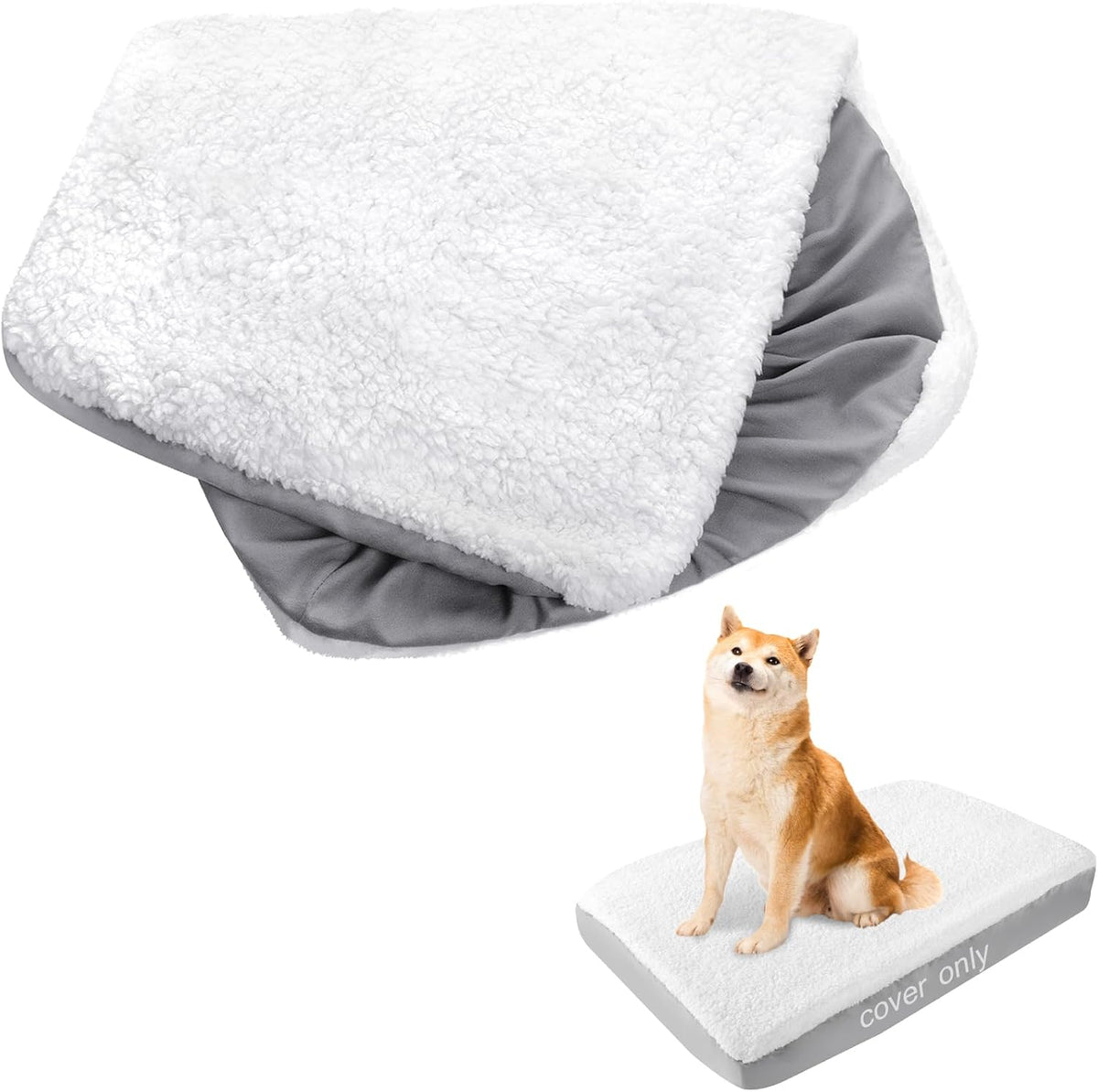 Waterproof Dog Bed Covers Replacement Washable 41 x 29 inch – Essentials for Dogs - White / 22 x 35 x 5inch
