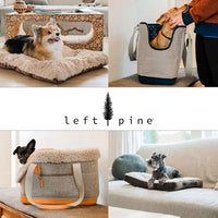 LeftPine x P.L.A.Y. Deluxe Dog Carrier Purse - Soft Sided Pet Travel Tote for Small Dogs & Puppies up to 16 Pounds - Built-in Safety Leash, Machine Washable Liner, Exterior Pocket (Navy Striped)