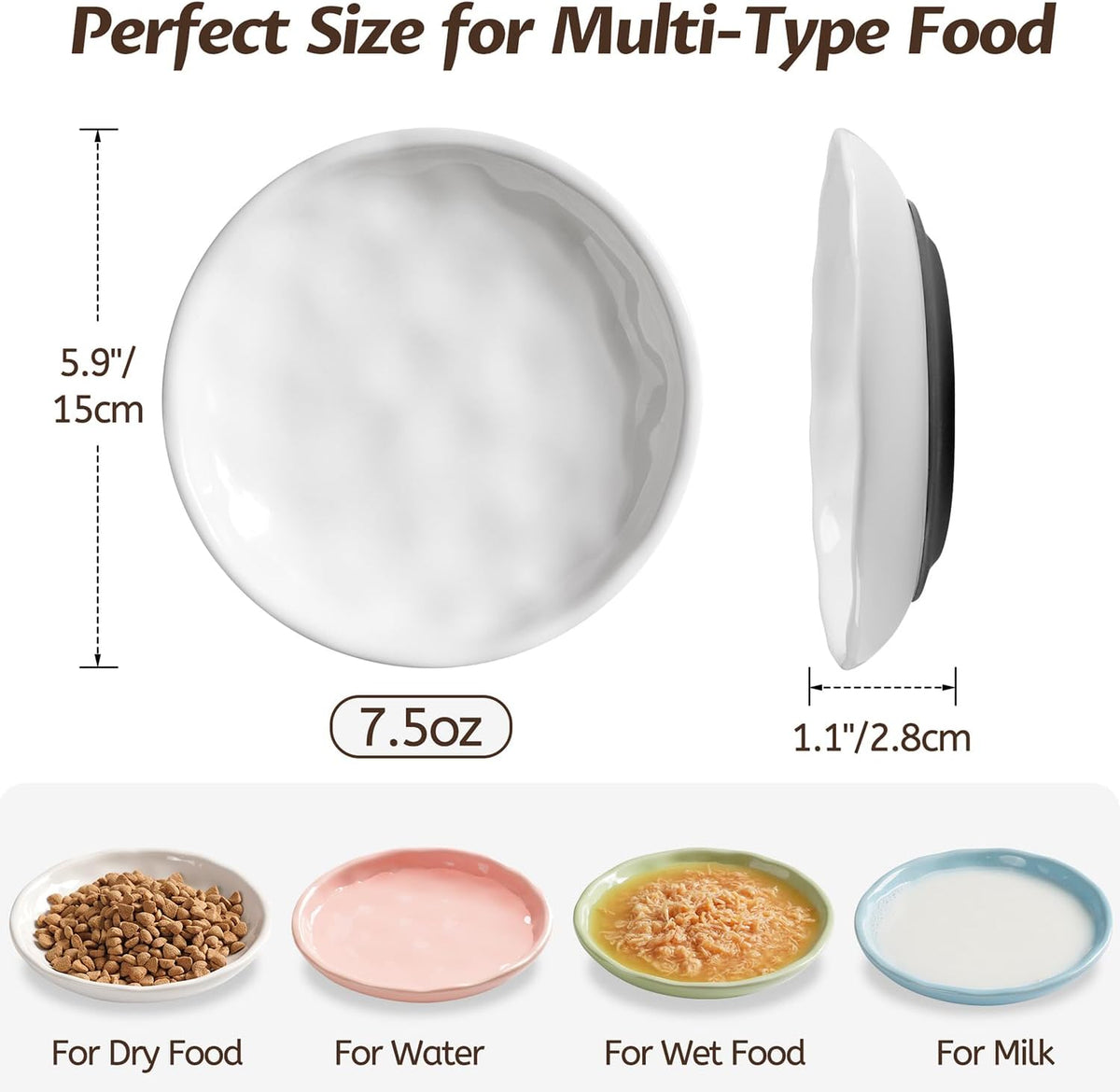 No Spill Cat Bowls, Cat Food Bowl - Wave-4 Pack - image 3