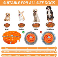 Slow Feeder Dog Bowls Insert - M / Orange - image 3