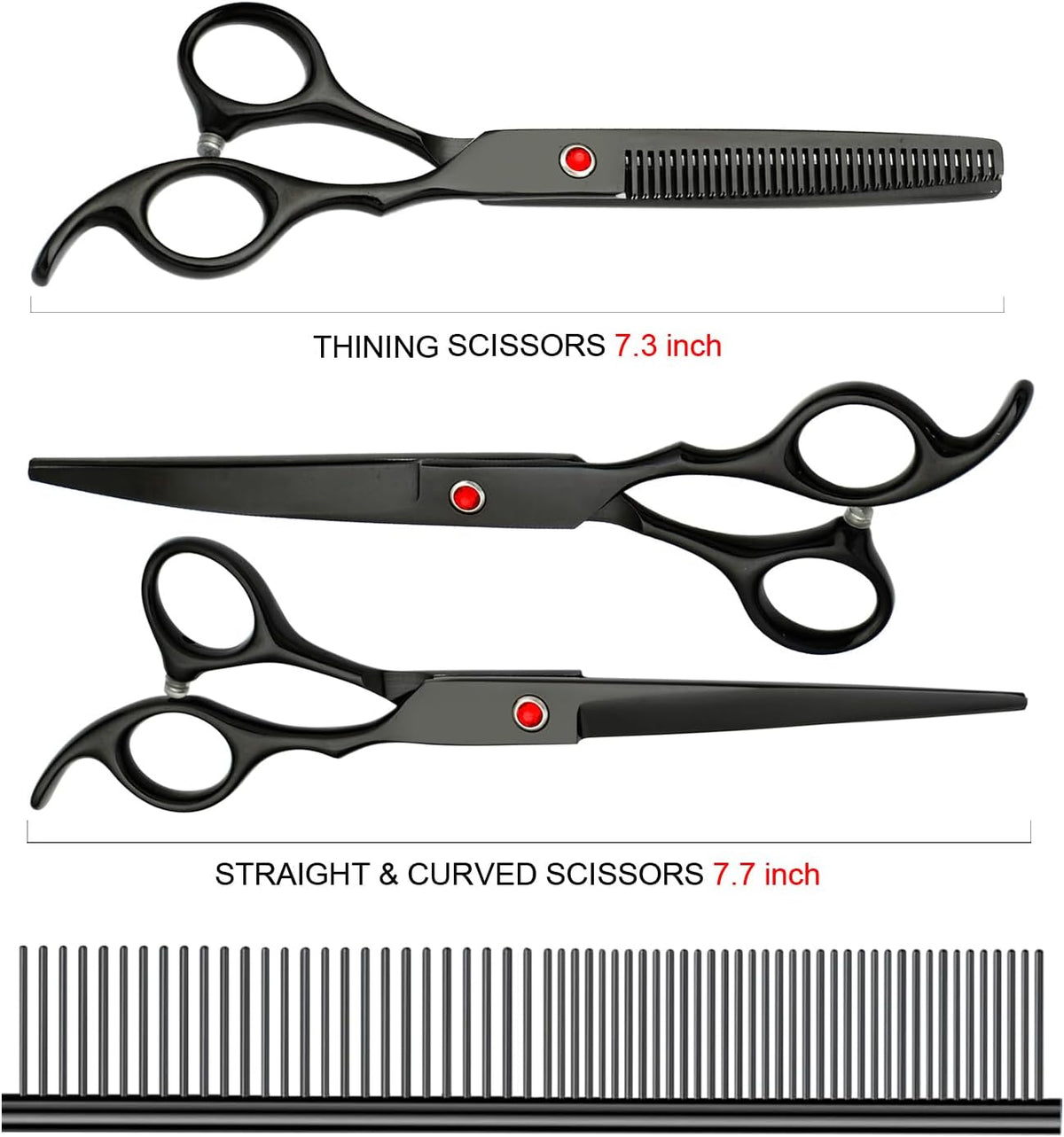 Dog Grooming Scissors Kit - Black / 4 - image 3