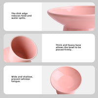 Ceramic Elevated Cat Food Bowls, 6.2" Wide - Pink / 4 Pack - image 4