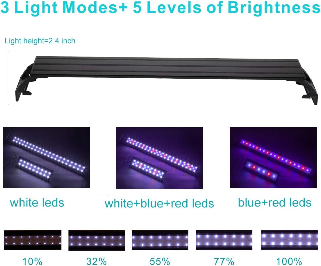 hygger 14W Full Spectrum Aquarium Light with Aluminum Alloy Shell - 32W (46-52 inch) - image 4