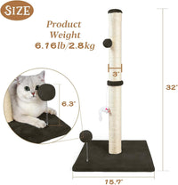 ANWA 32" Tall Sisal Cat Scratching Posts Tree for Indoor Cats Adults - Basic Cat Post Brown - image 2