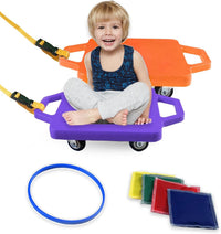 Romrex 2 pack floor scooter boards with handles, ring and beanbags - view 2