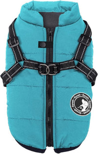 Gyuzh Dog Coat with Harness Puppy Coats Small Dog Harness Jacket - Small / light blue