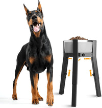 SHAINFUN Grey Metal Stand for Large Dogs - Height: 9.8-13.4", Width: 7-10.7" / Black-FU