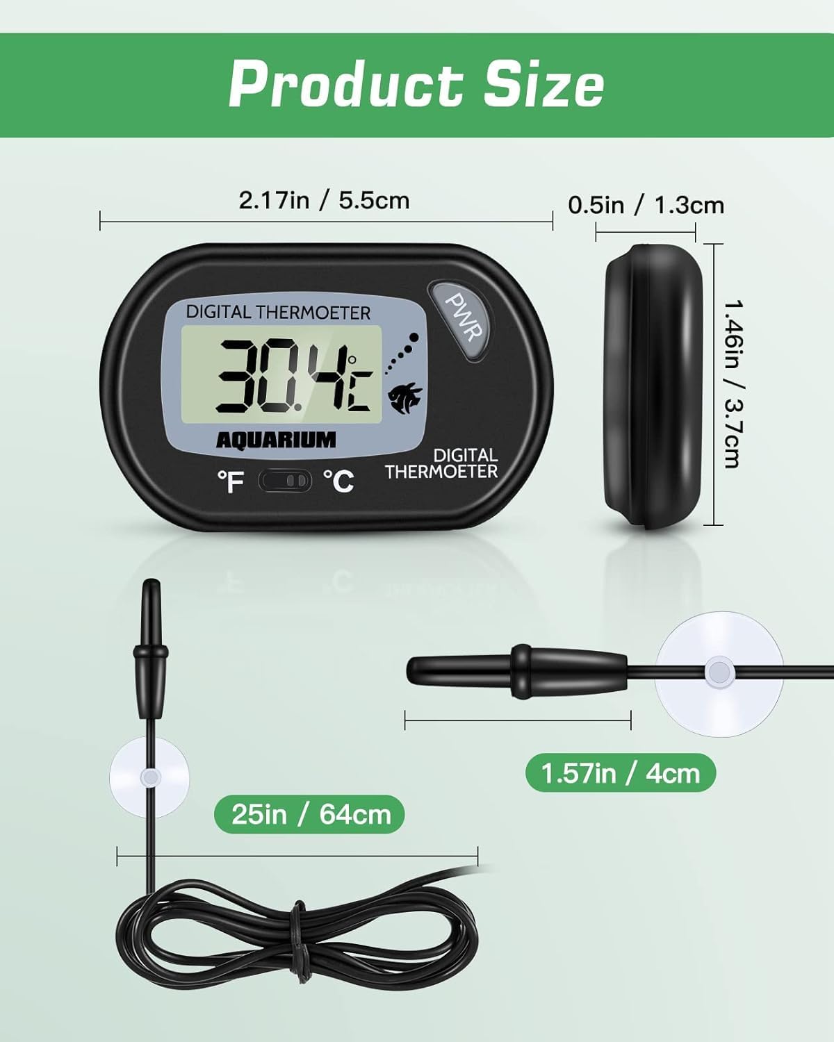 Zacro 2 Pack Digital Aquarium Thermometer, Fish Tank Thermometer - 1 Pack - image 4