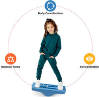 Joonly blue kids balance board rocking seesaw with 5 wooden balls - view 19