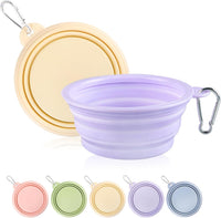 Collapsible Dog Bowls 2-Pack - 12 OZ Macaron Yellow and Violet