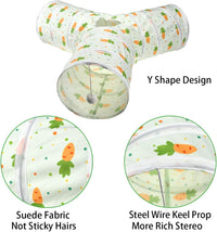 Bunny Rabbit Tunnels Rabbit Cat 3 Way Collapsible Tunnel with Cute - Y Shape - image 3