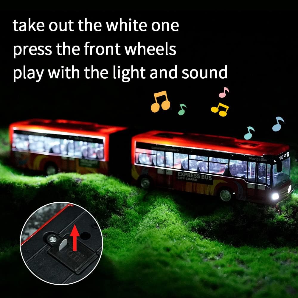 Crelloci City Bus Toy for Kids - Red - image 2