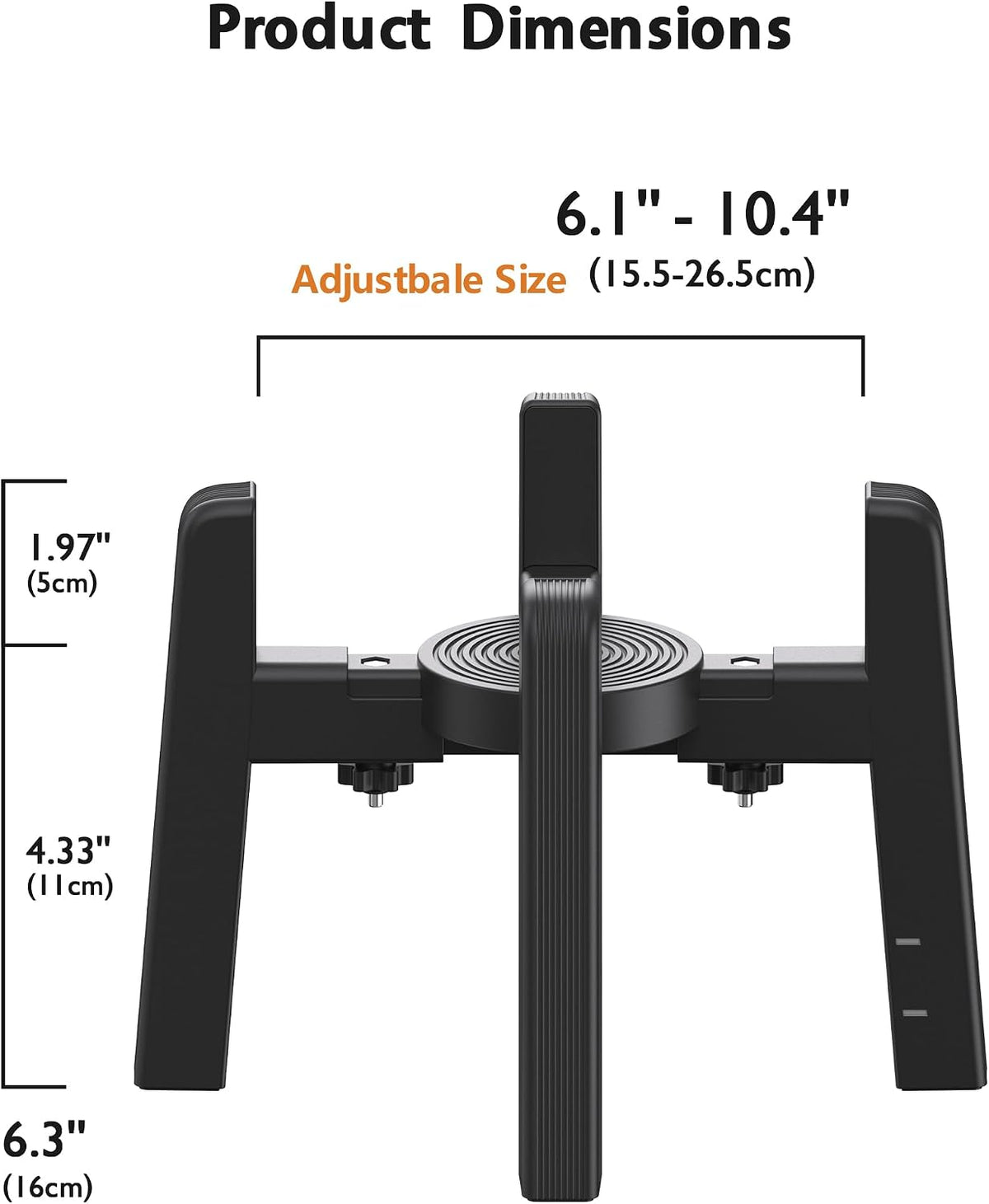 Dog Bowl Stand with Adjustable Height and Width [Stand Only] – Essentials for Dogs - 1 Pack For Bowl / H: 6.3''; W: 6.1-10.4'' - image 3
