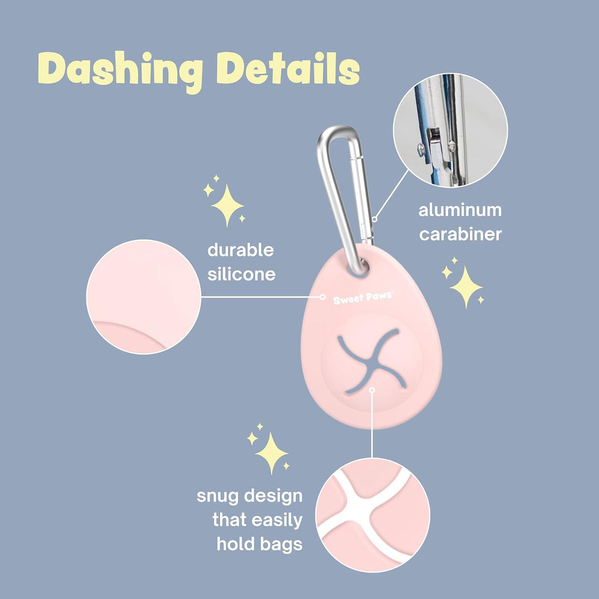 Dog Poop Bag Holder Charm for Hands-Free Carry of Used Poop Bag - Azure - image 3