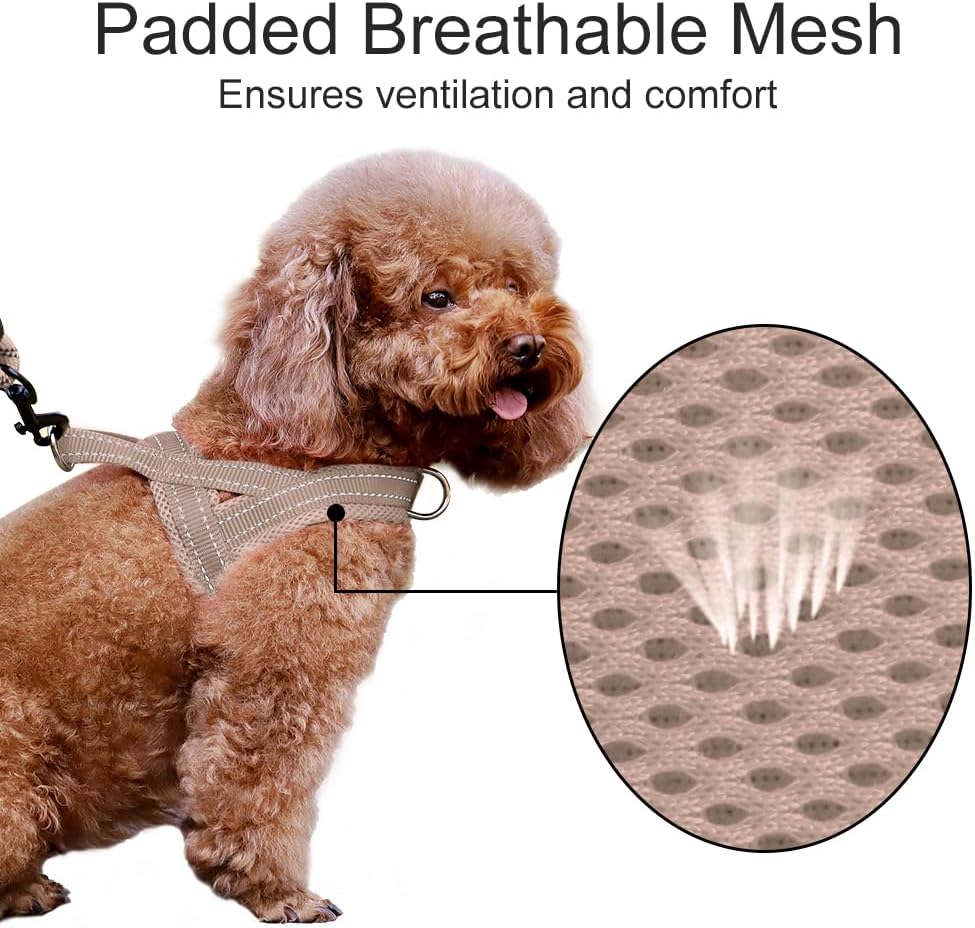 Plutus Pet No Pull Dog Harness with Front Clip - M: chest 19.7"-25.2" / Beige - image 3