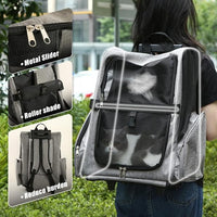 Pet Trolley Bag Cat Dog Travel Bag Portable & Breathable Pet Carrier Backpack - Lightweight Dual-Shoulder Design for Easy Travel with Your Beloved Companion Scalable Pull Rod pet Bag (Grey)