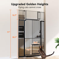 COMOMY 71" Extra Tall Pet Gate - Black / 71" Tall x 40.6" Wide - image 2