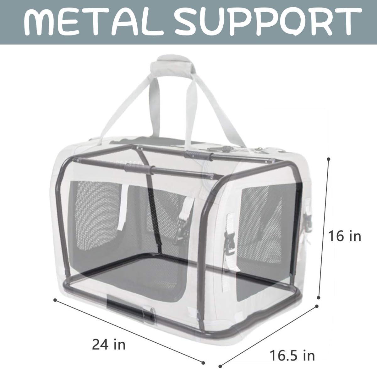 Extra Large Cat Carrier Soft Sided - Grey / without curtain - image 2