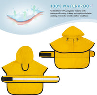 Waterproof Dog Raincoat - Reflective Dog Rain Jacket with Hood Lightweight Pet Rain Coat for Dogs - Yellow / XX-Large - image 3