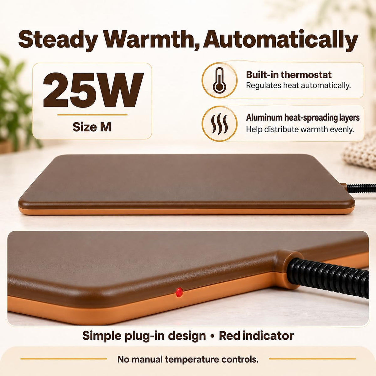 Small Animal Heating Pad, Safety Listed, Thermostatic - M: 11.8" x 8.2“ - image 4