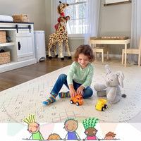 Yay Mats Stylish Extra Large Puzzle Play Mat, Thick, Soft, Non - Carter Mudcloth Tan - image 2