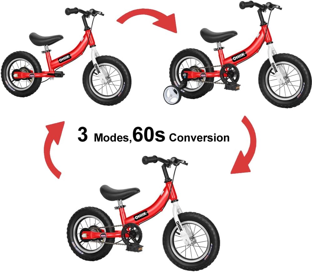 Balance Bike 2 in 1 for Kids 2 3 4 5 6 7 Years Old - Pink / 14 inch - image 2