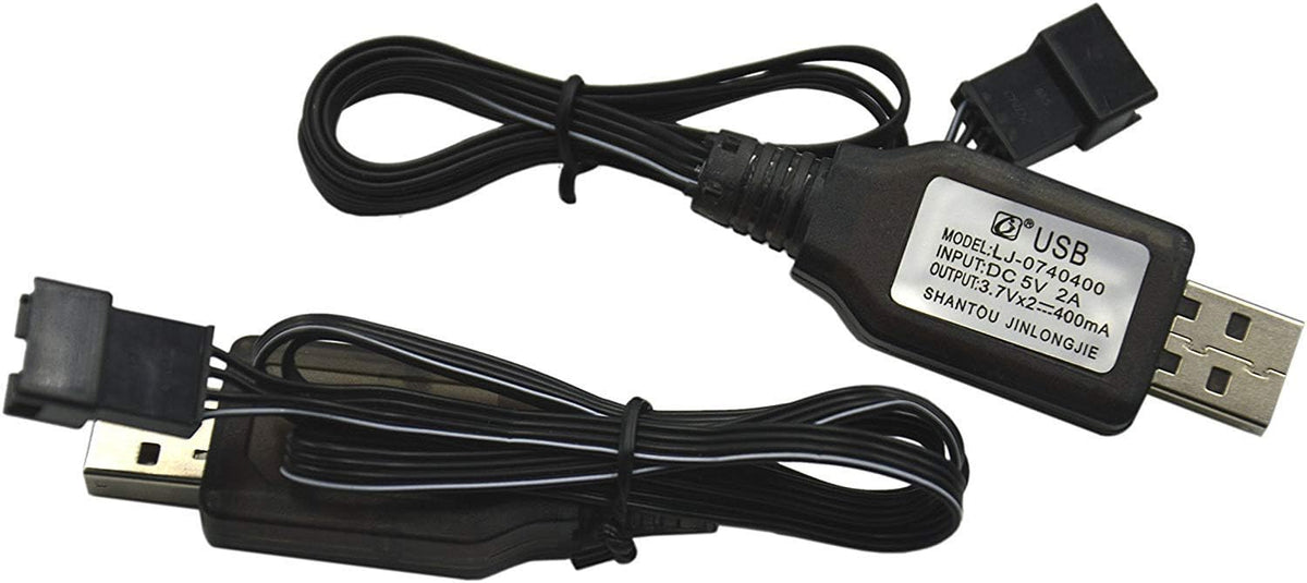 Blomiky 2-pack 7.4V USB RC boat battery charger cables with SM-4P 4-pin plug - view 4
