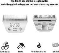 2PCS 5FW Wide Blades for Dog Grooming Blades Compatible with Andis,Oster A5,Wahl km10 Dog Clippers,Size-#5FW, 1/4-Inch Cut Length (6.3mm)(2pcs #5FW)