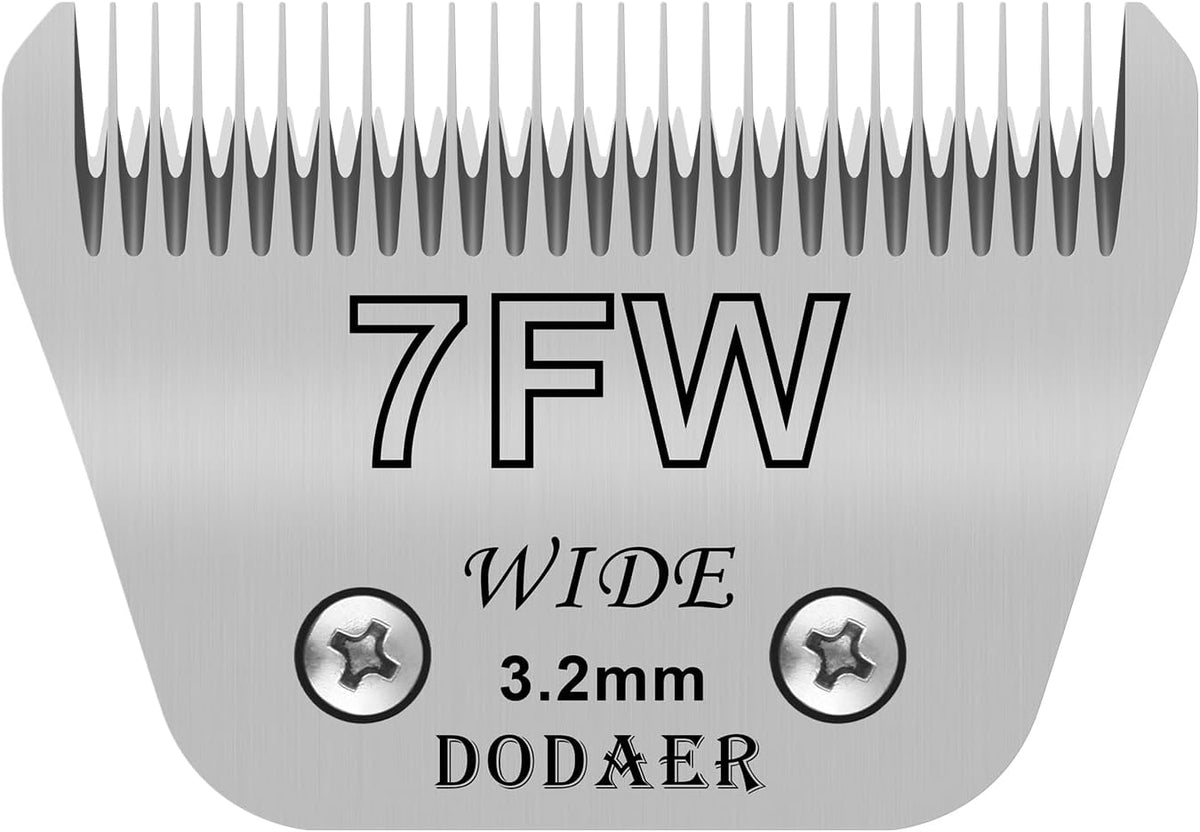 10# Grooming Ceramic Pet Clipper Blades Compatible with Andis & Oster - Silver / 7FW 3.2mm