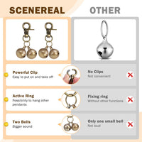 Bells for Dog Collars - 2 Pack Pet Hanging Ring Bell Accessories for Dog & Cat, Pet Pendant Collar - Bronze & Bronze - Gloss / Small - image 4