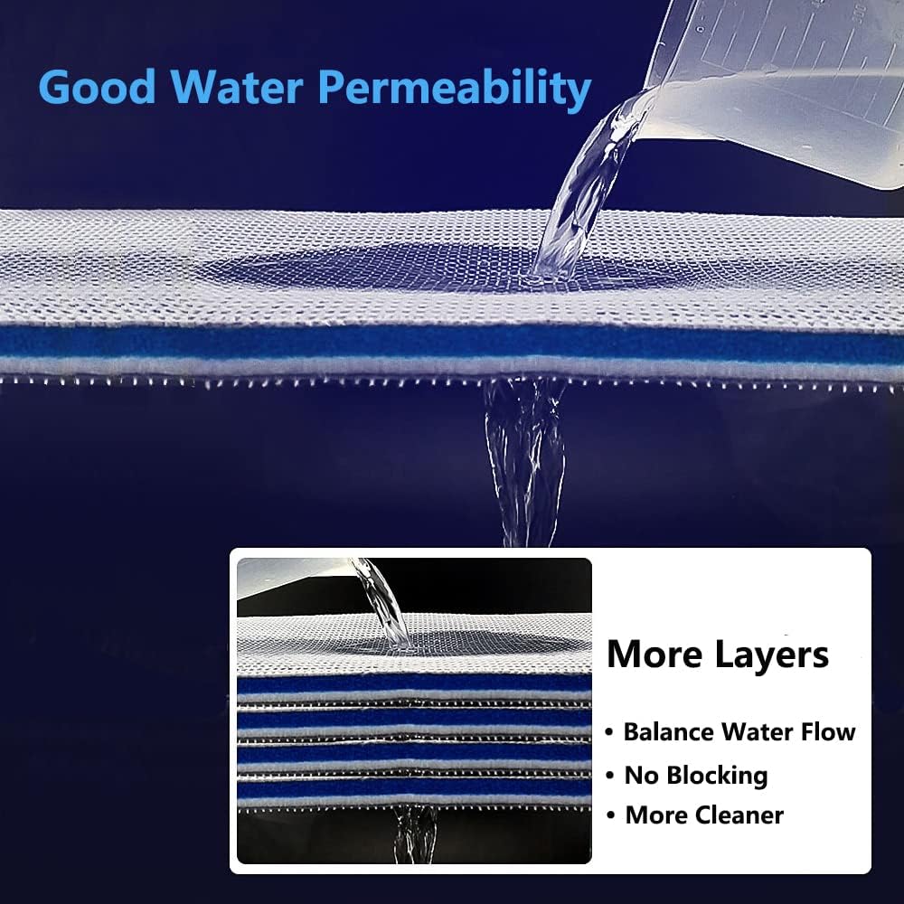 Aquarium Filter Media, Newly Premium 8-Layer Filter Pads for Aquarium, Fish Tank Sponge Pad Foam - 11.8“x7.8”x0.78"，1pack - image 4