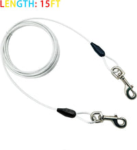 30ft Reflective Tie-Out Cable for Heavy Dogs Up to – Essentials for Dogs - 125lbs15ft / Black & Silver - image 2