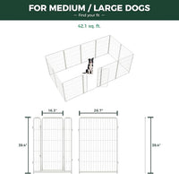 FXW Homeplus Unleashed Indoor Dog Playpen - Stress-Free and Safe Play, Heavy Duty 40 Inch 12 Wire Panels Dog Pen for Medium and Large Dogs, White│Patented