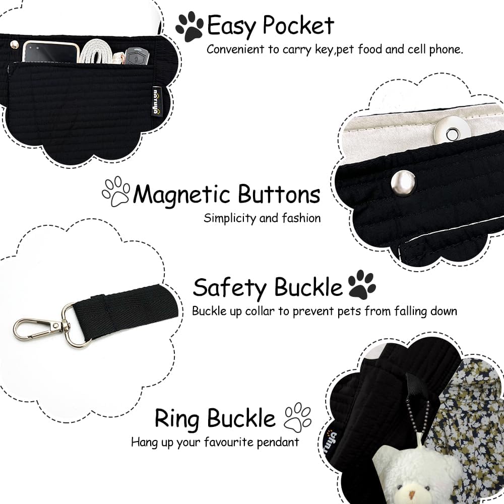 NATUYA Small Dog Cat Carrier Sling - Black / Canvas - image 4