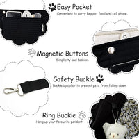 NATUYA Small Dog Carrier Sling Cat Sling-Dog Slings for Carrying Small Dogs-Adjustable Strap Hand Free Pet Puppy for Outdoor Traveling Subway (Black, Canvas-Adjustable Strap)